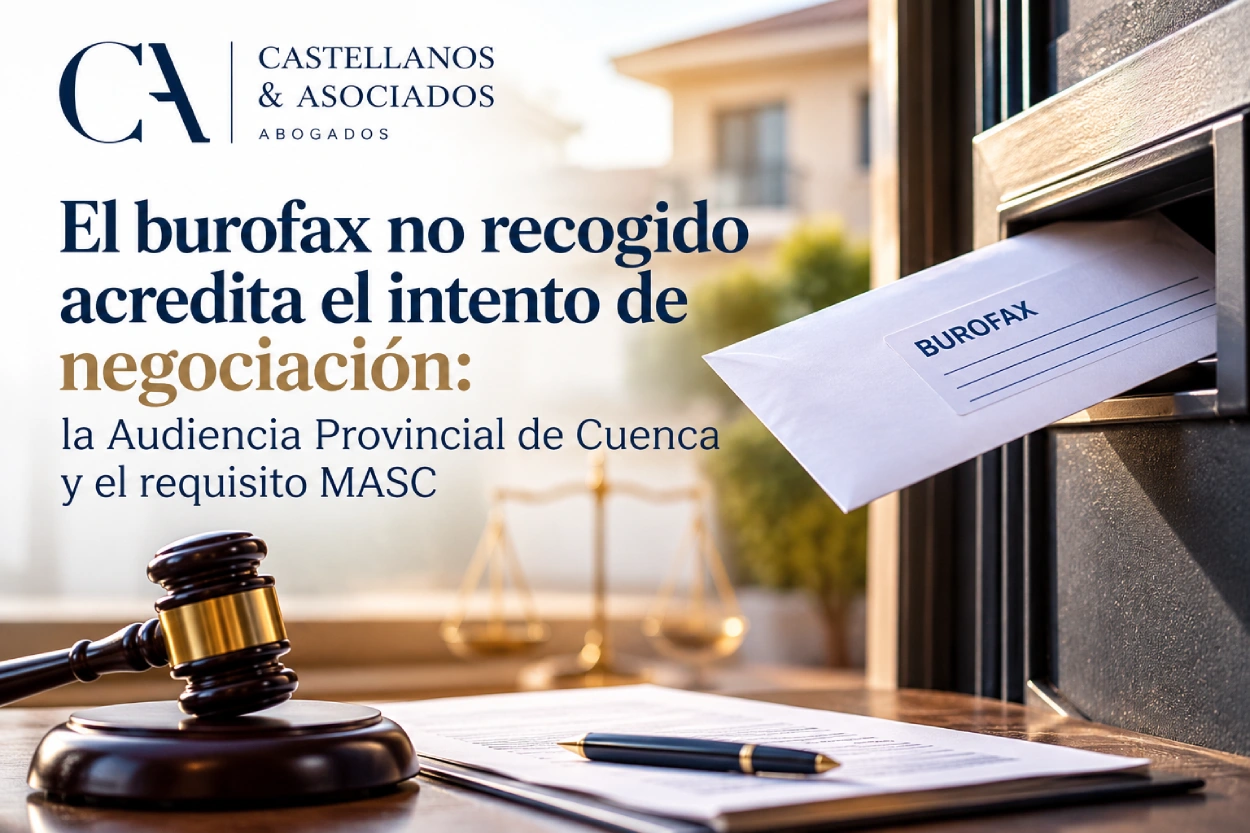 Burofax no recogido y requisito MASC en procedimientos de desahucio. Resolución de la Audiencia Provincial de Cuenca, comentada por Castellanos & Asociados